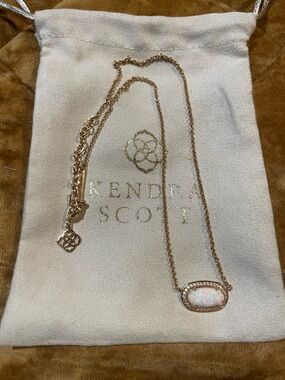 Kendra Scott Elisa Luxe Rose Gold Kyocera Opal Pendant Necklace